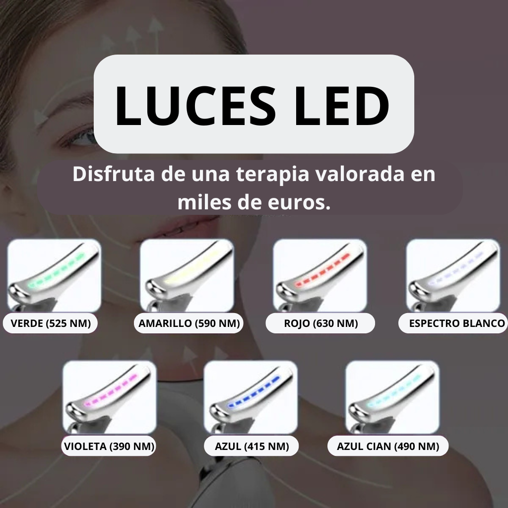 Masajeador Facial Profesional + 2 Unidades de Sérum Reafirmante con Colágeno