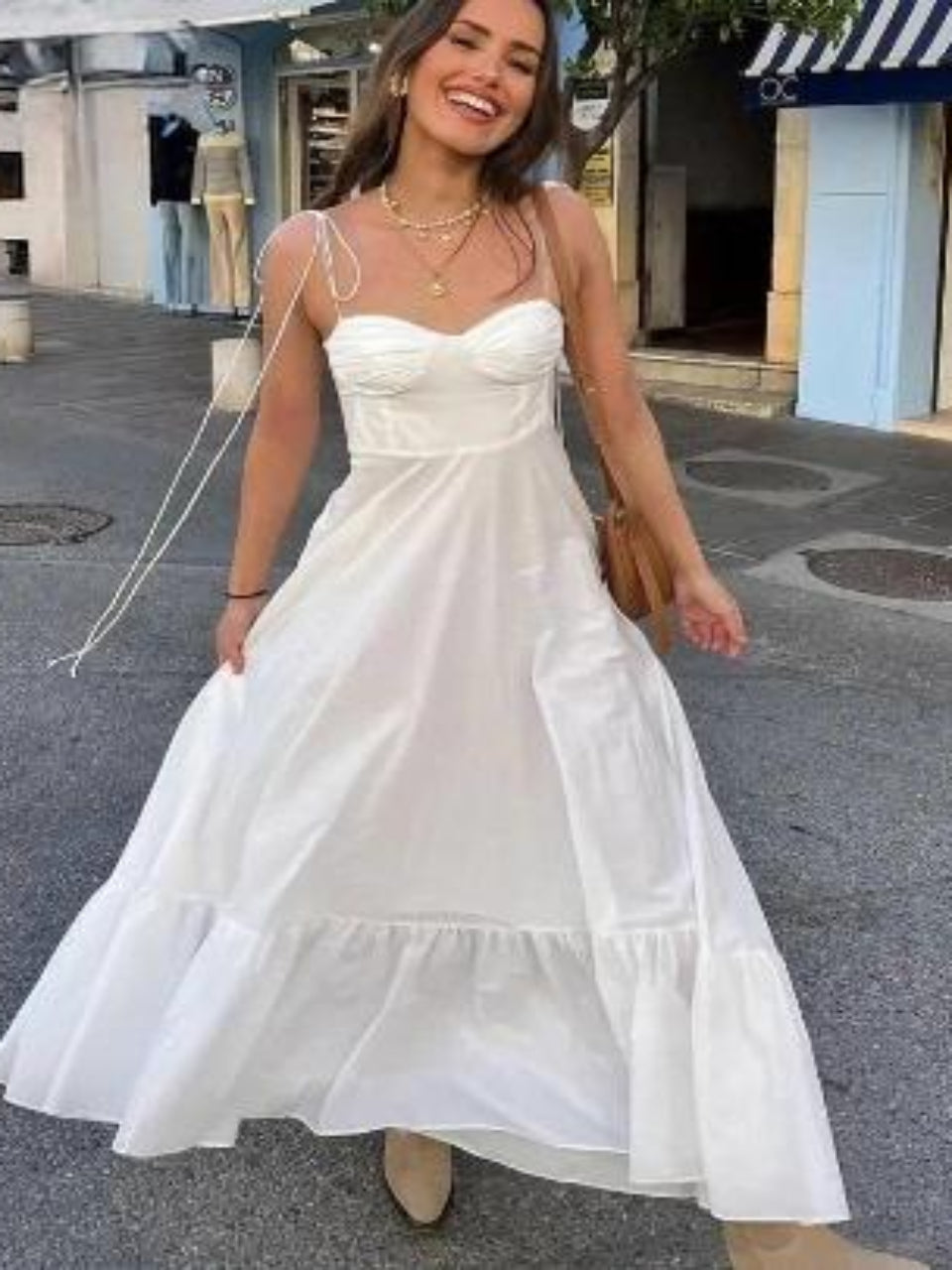 White Long Slip Dress