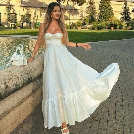 White Long Slip Dress