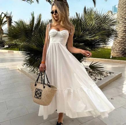 White Long Slip Dress