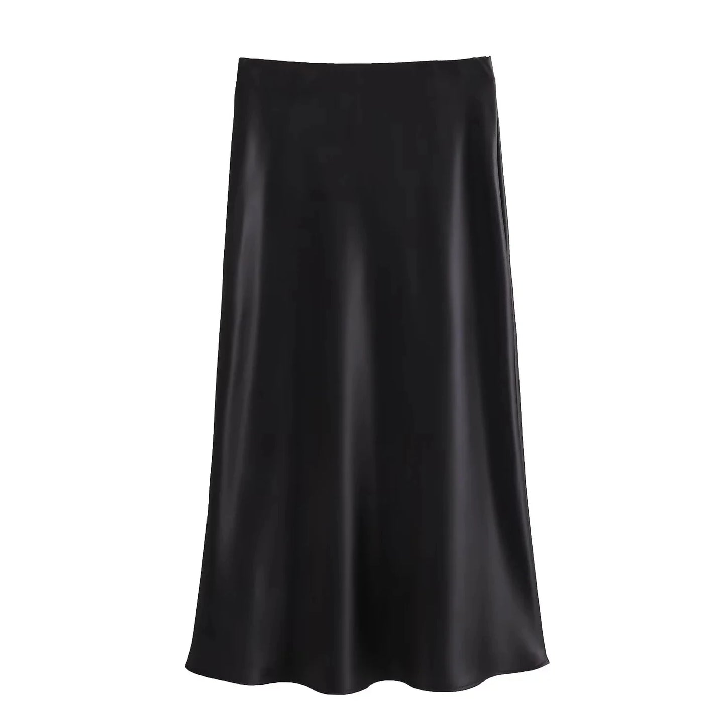Women's High Waisted Satin Maxi Skirt