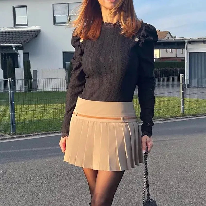 Mini Pleated Shorts Skirt