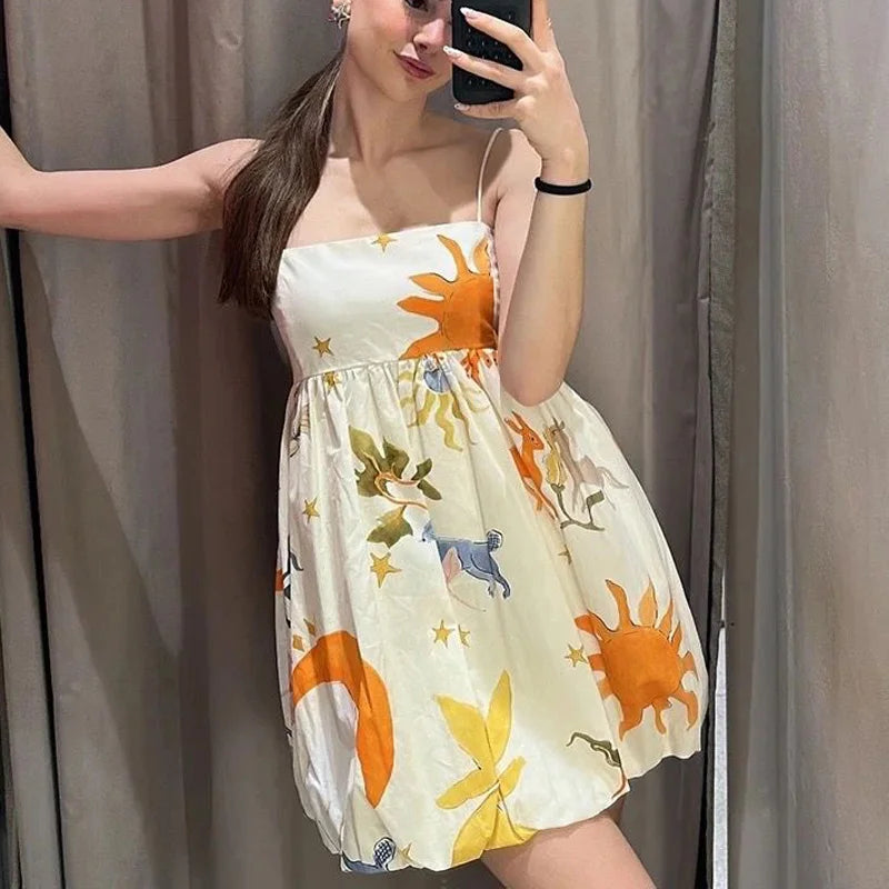 Mini Slip Dress with Print