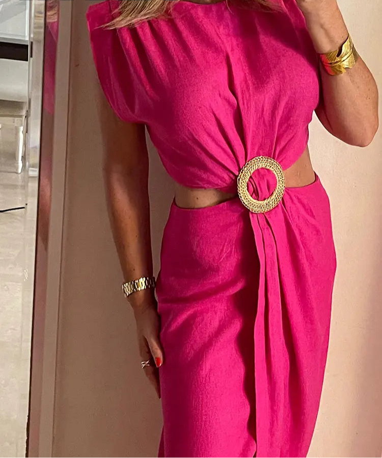 Elegant Dress with Open Waist