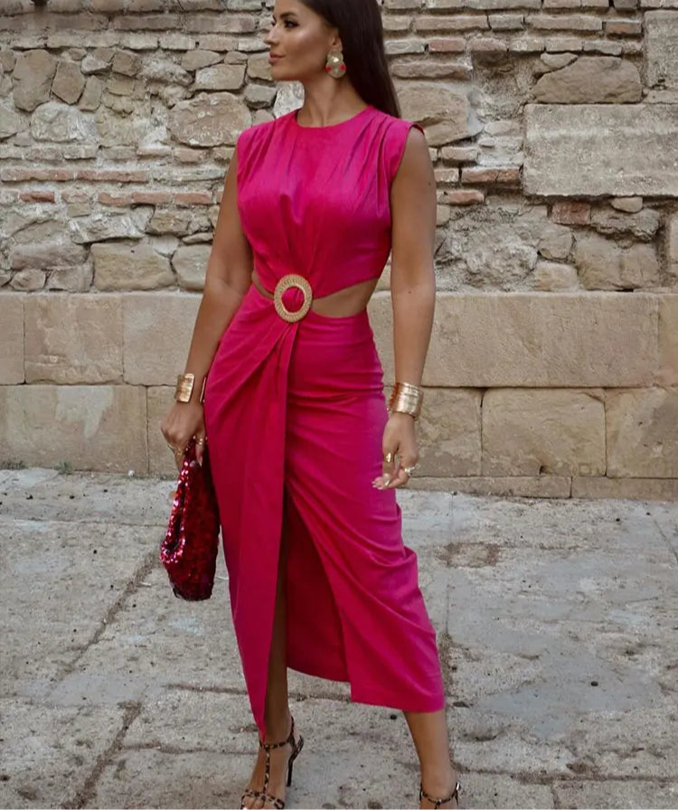 Elegant Dress with Open Waist