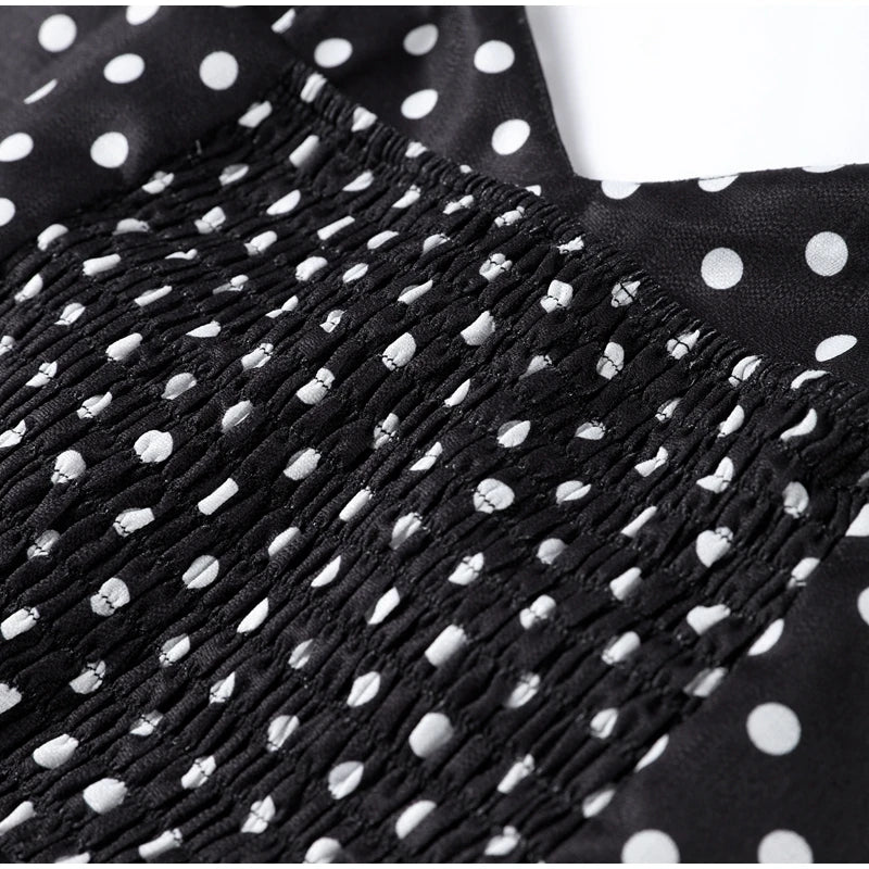 Vestito Lungo con Stampa a Punti