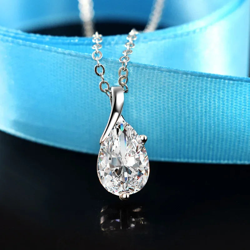 925 Sterling Silver Angel Tears Blue Crystal