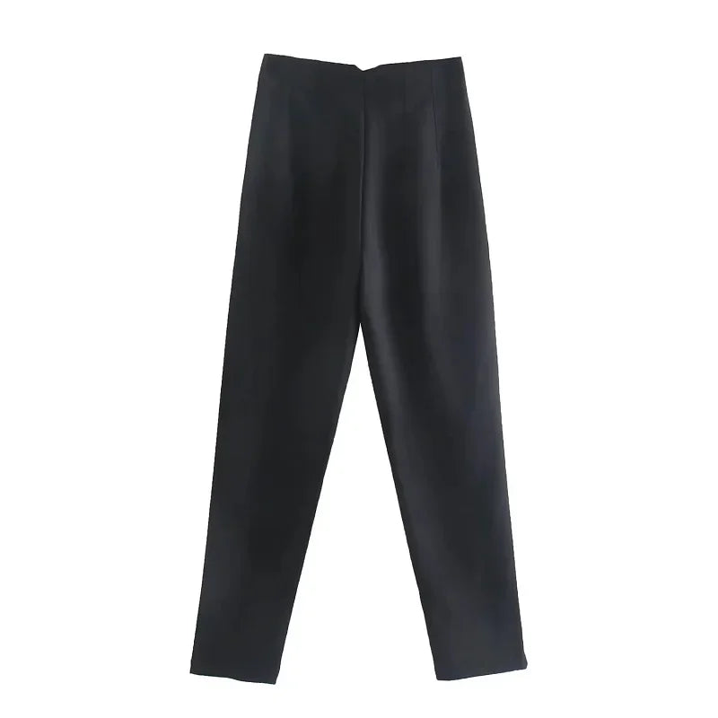 Elegant High Waisted Pants in Neutral Tones