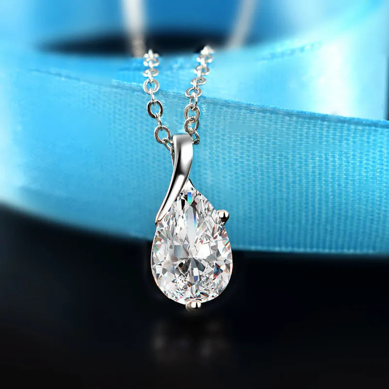 925 Sterling Silver Angel Tears Blue Crystal