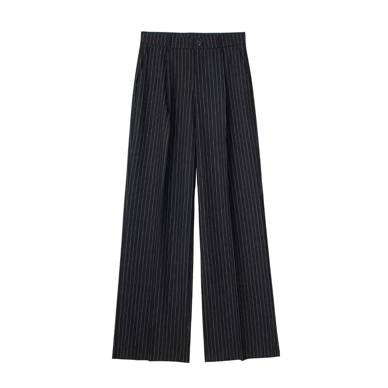 Formal Striped Baggy Pants