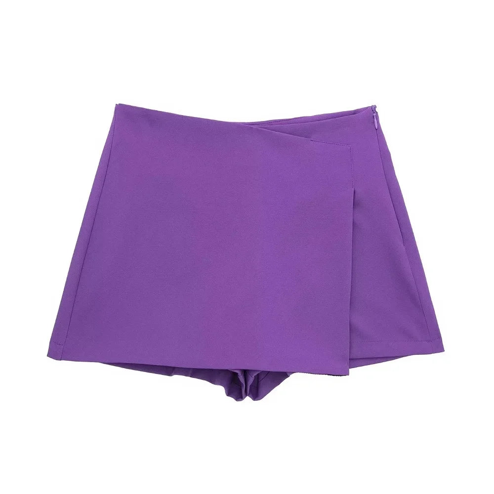 High Waisted Shorts-Skirt – Asymmetrical Shorts