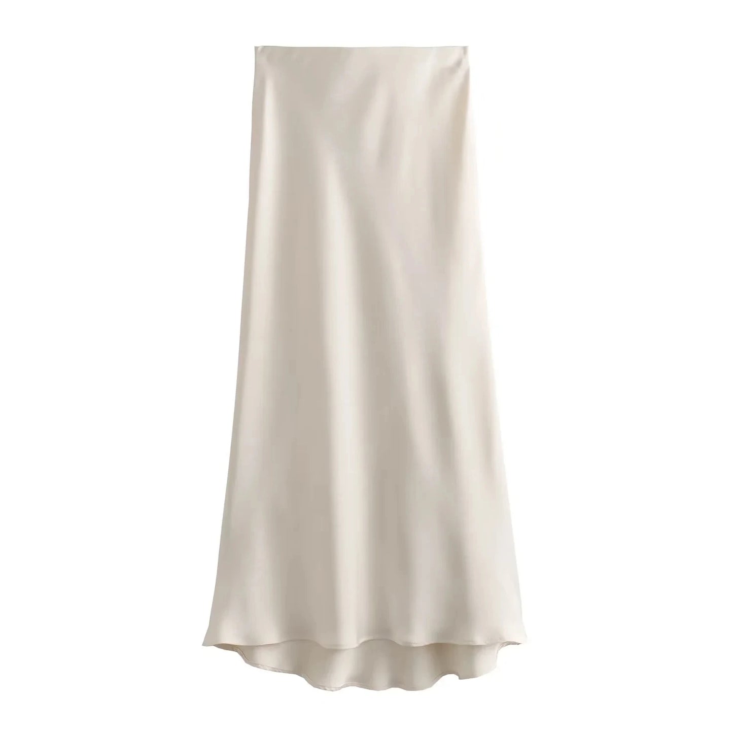 Women's High Waisted Satin Maxi Skirt