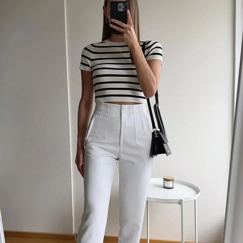 Striped Crop Sweater