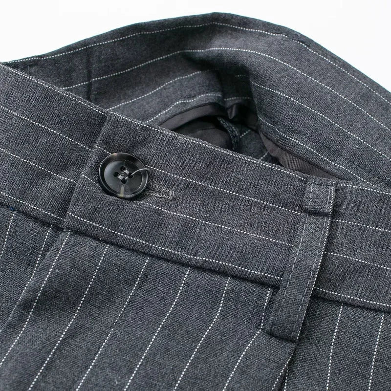 Formal Striped Baggy Pants