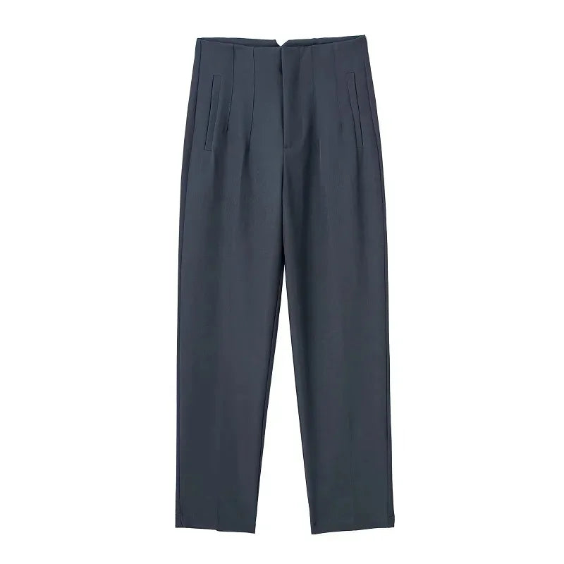 Elegant High Waisted Pants in Neutral Tones