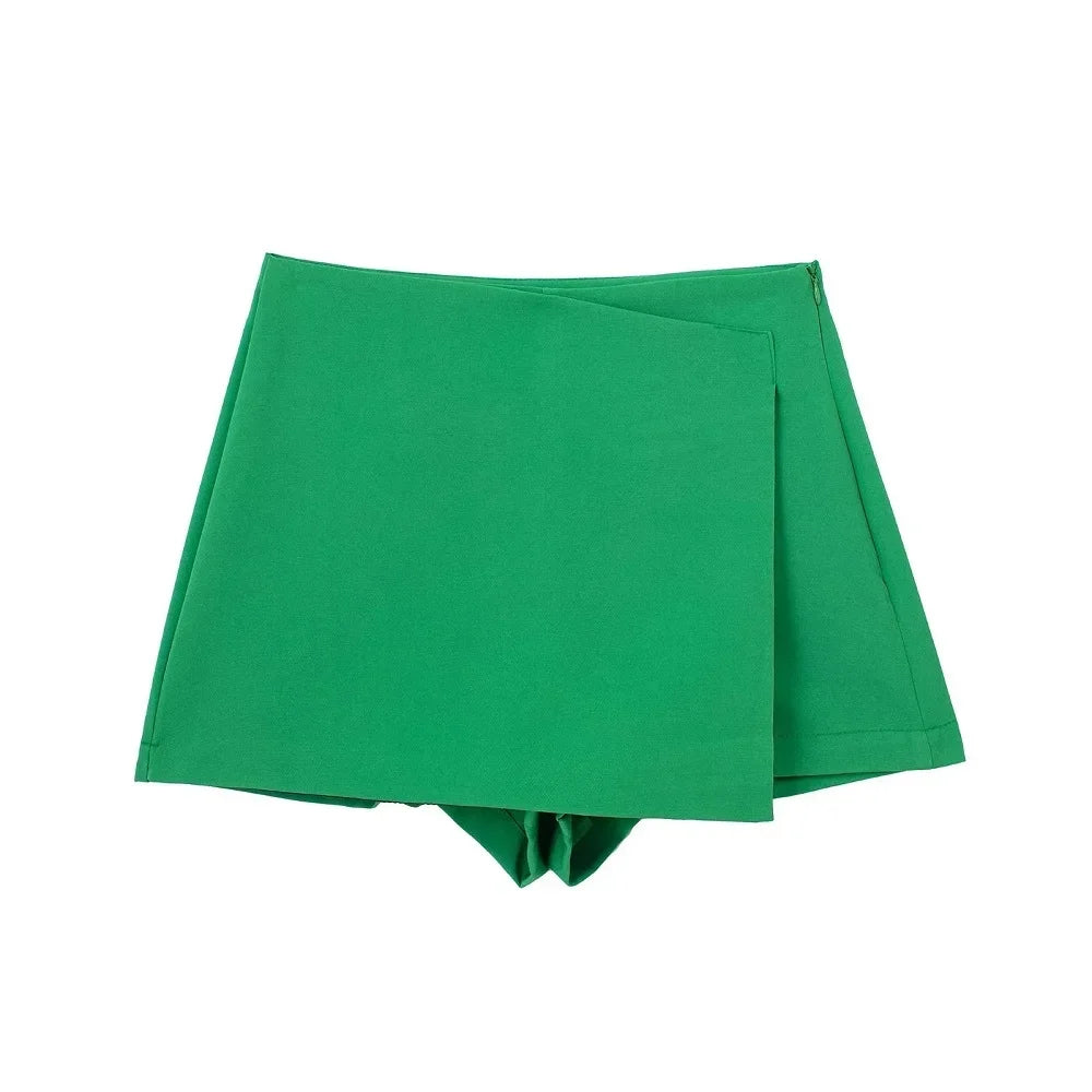 High Waisted Shorts-Skirt – Asymmetrical Shorts