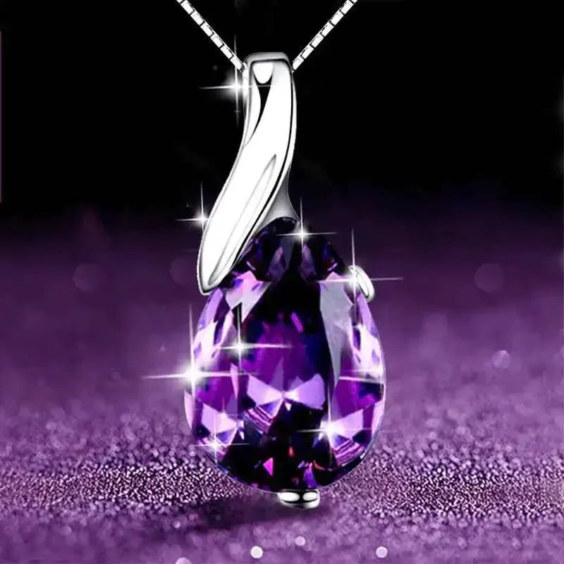 925 Sterling Silver Angel Tears Blue Crystal