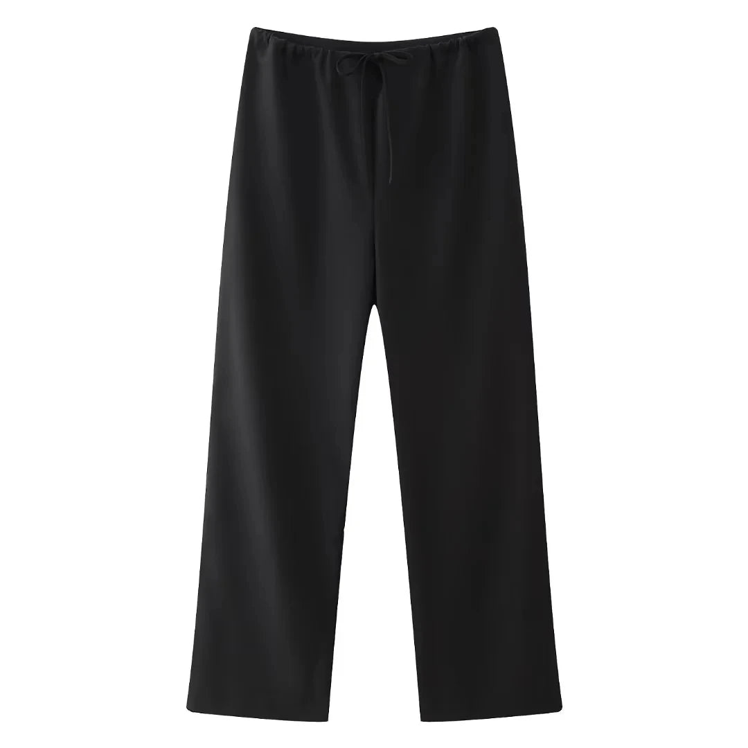 Halter Neck Blouse and Wide Leg Pants Set