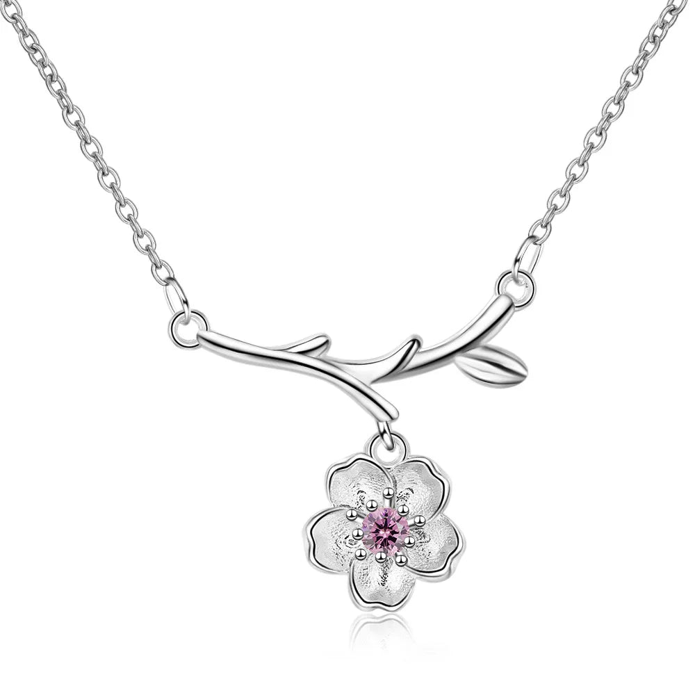 925 Sterling Silver Sakura Tassel Jewelry Set