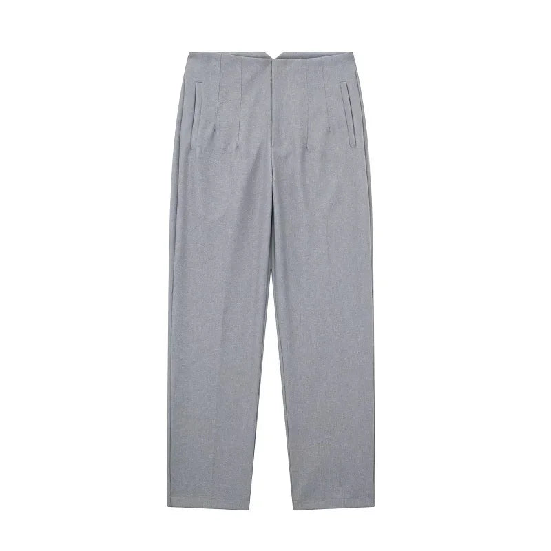 Elegant High Waisted Pants in Neutral Tones