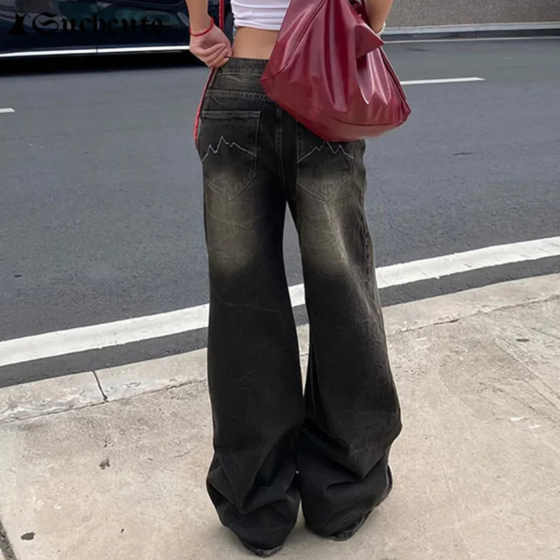 Low-waisted, baggy, punk Y2k style jeans