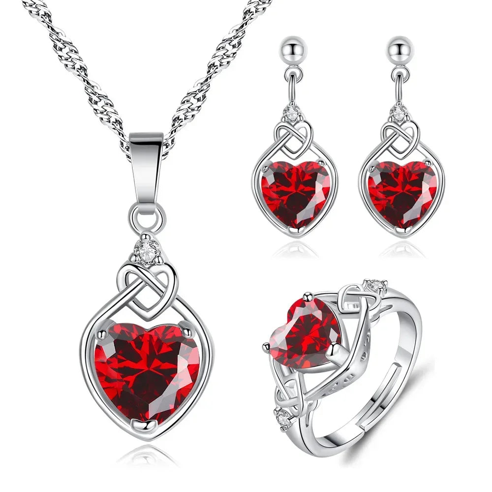 Red Heart Zircon Elegant