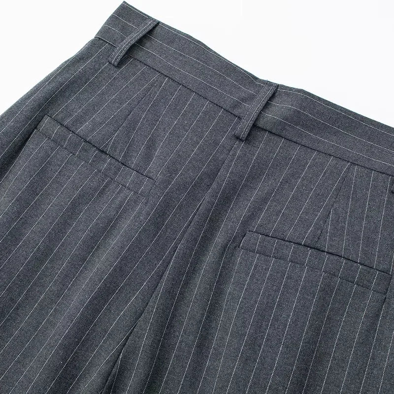 Formal Striped Baggy Pants