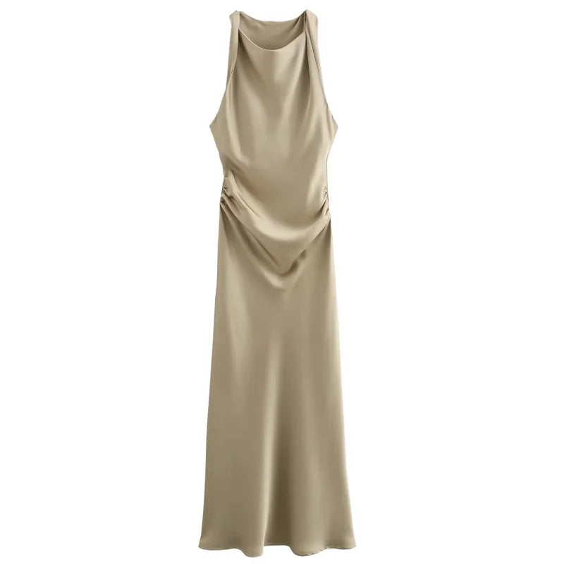 Draped Satin Dress – Elegant