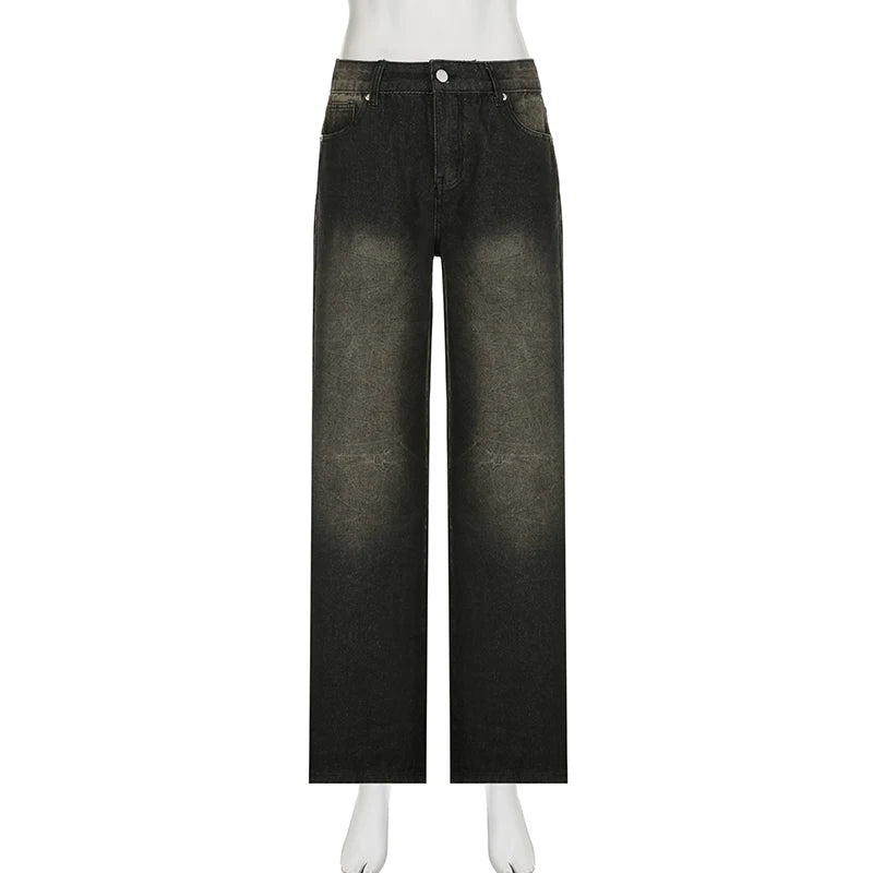 Low-waisted, baggy, punk Y2k style jeans