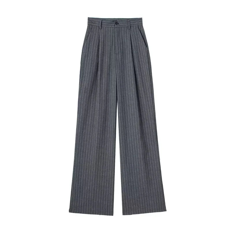 Formal Striped Baggy Pants