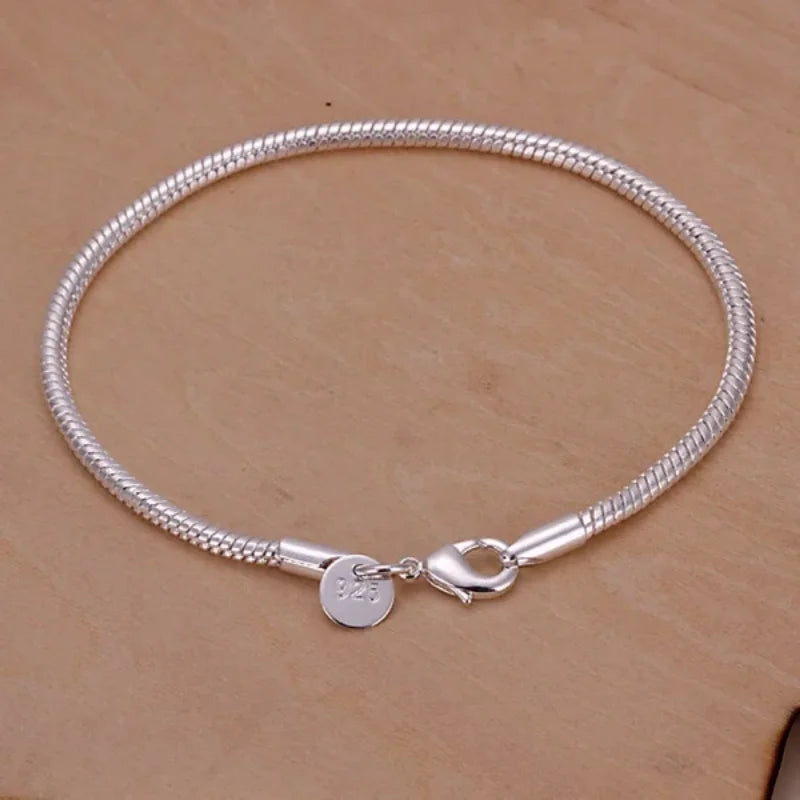 925 Sterling Silver Snake Chain Bracelets