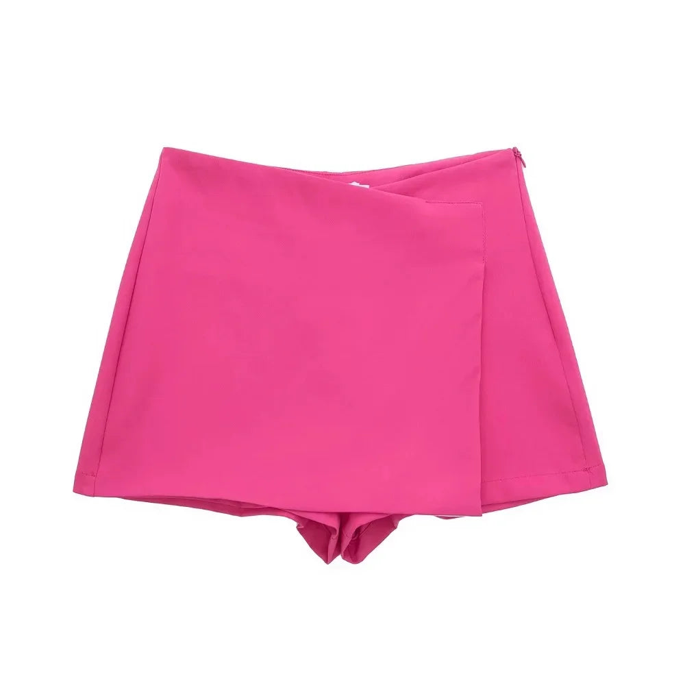 High Waisted Shorts-Skirt – Asymmetrical Shorts