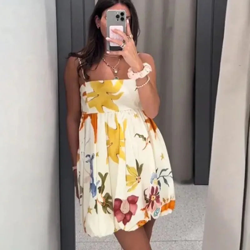 Mini Slip Dress with Print