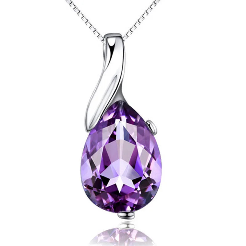 925 Sterling Silver Angel Tears Blue Crystal