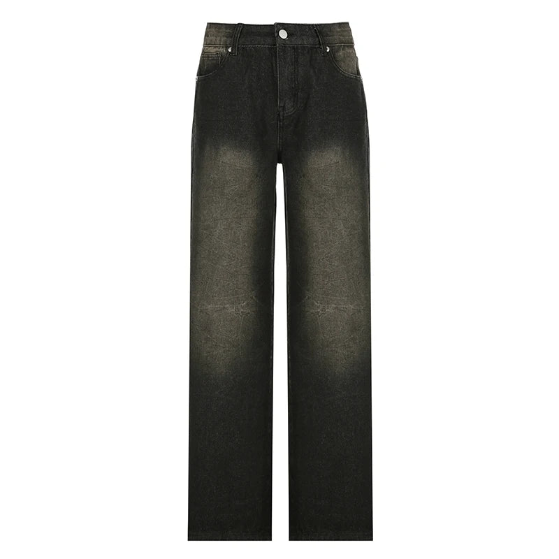 Low-waisted, baggy, punk Y2k style jeans