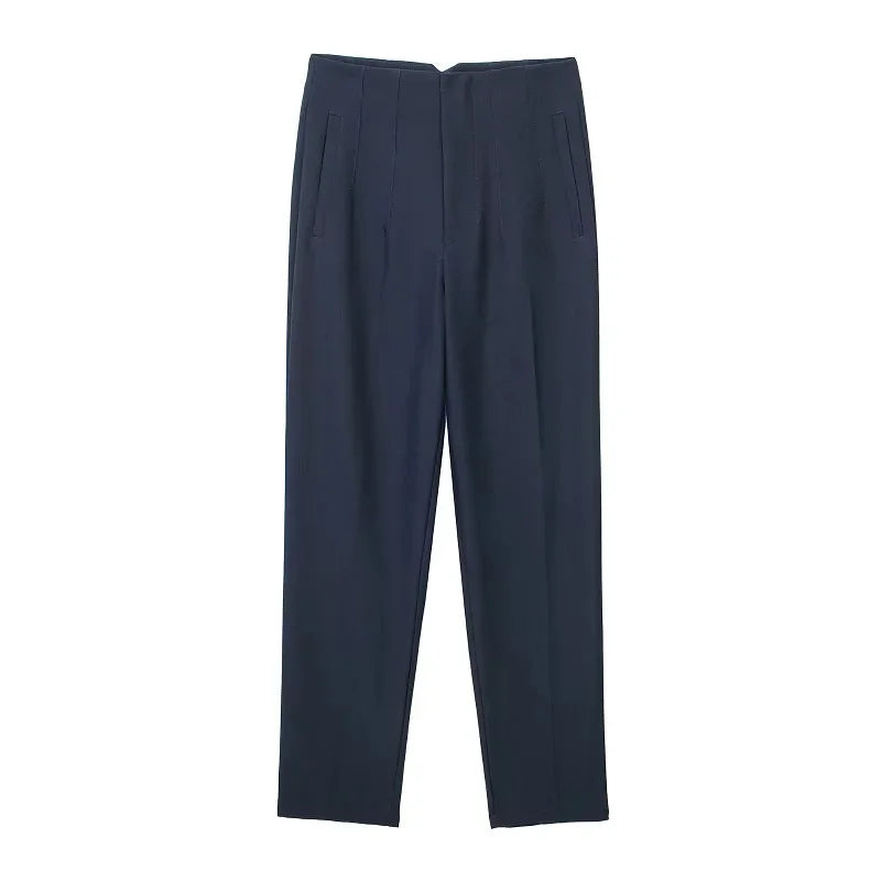 Elegant High Waisted Pants in Neutral Tones