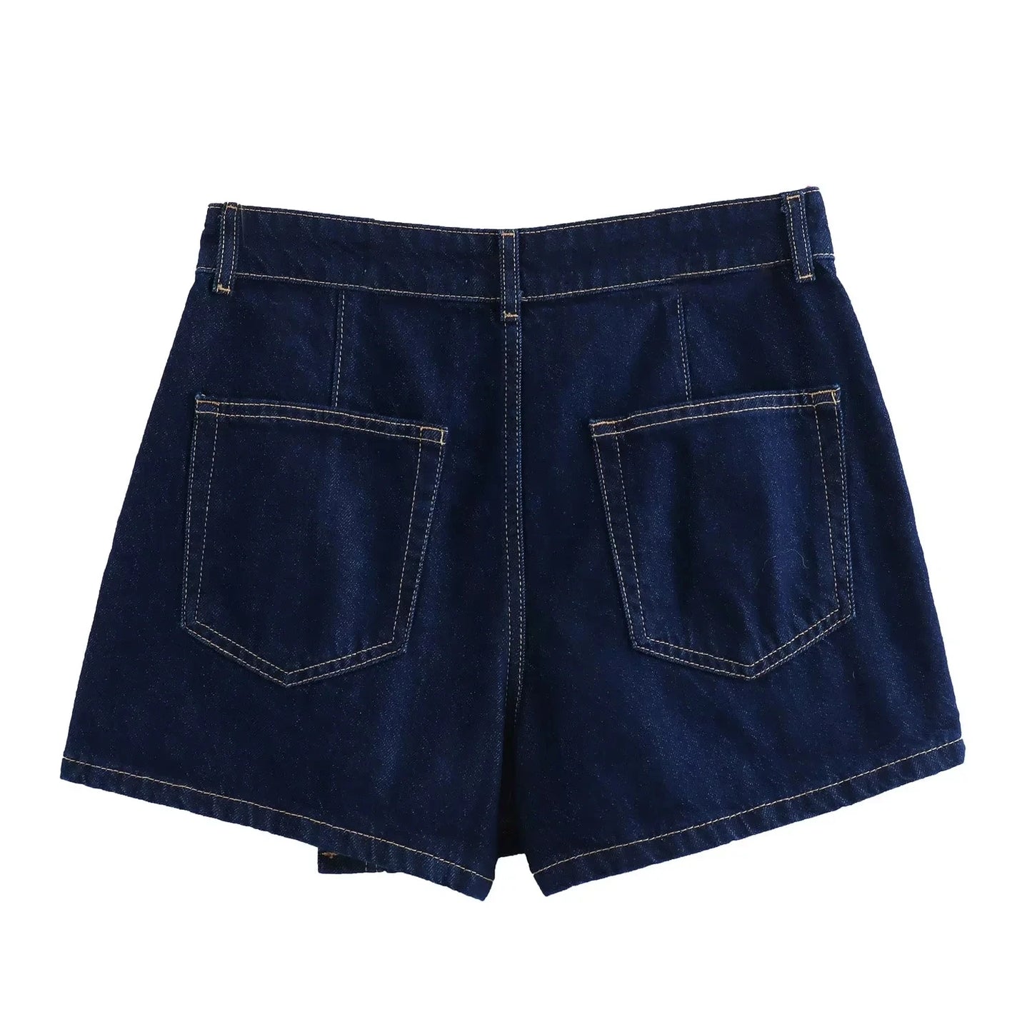 Short skirt and short top set in jeans