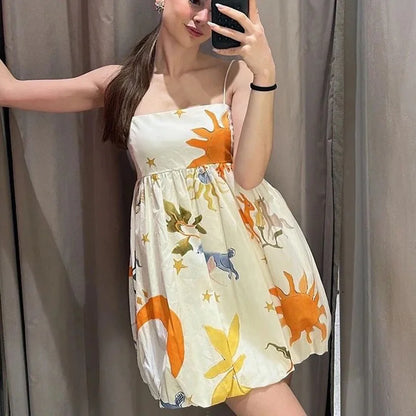 Mini Slip Dress with Print