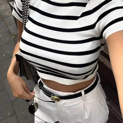 Striped Crop Sweater