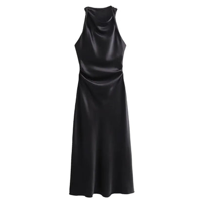 Draped Satin Dress – Elegant