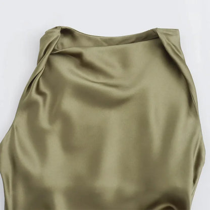 Draped Satin Dress – Elegant