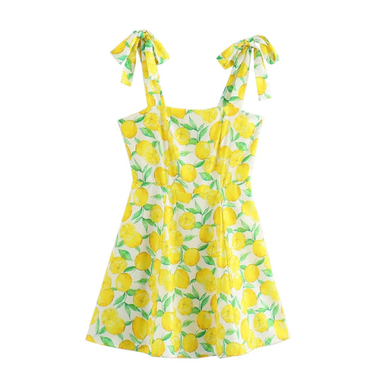 Vestido slip frutas