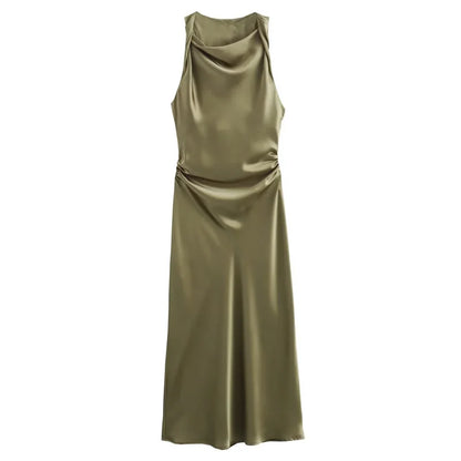 Draped Satin Dress – Elegant