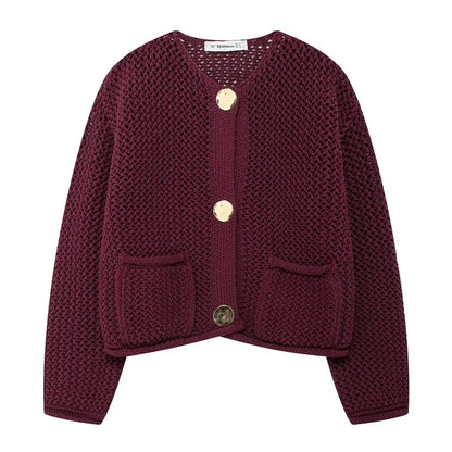 Cardigan maglione lavorato a maglia