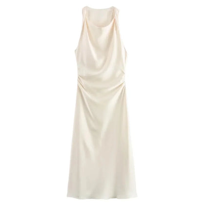Draped Satin Dress – Elegant