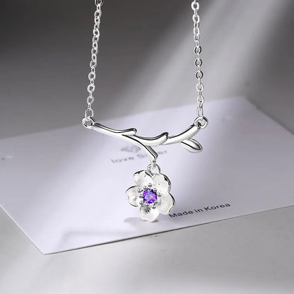 925 Sterling Silver Sakura Tassel Jewelry Set