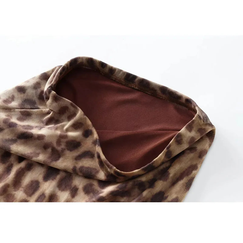 Gonna in Tulle Stampa Leopardo