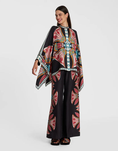 Kimono - Fiori Grigio scuro