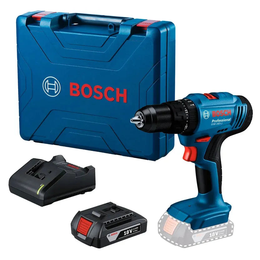 Berbequim Striker Bosch GSB 183 18V + 1 Bateria — Potência, precisão e confiança.